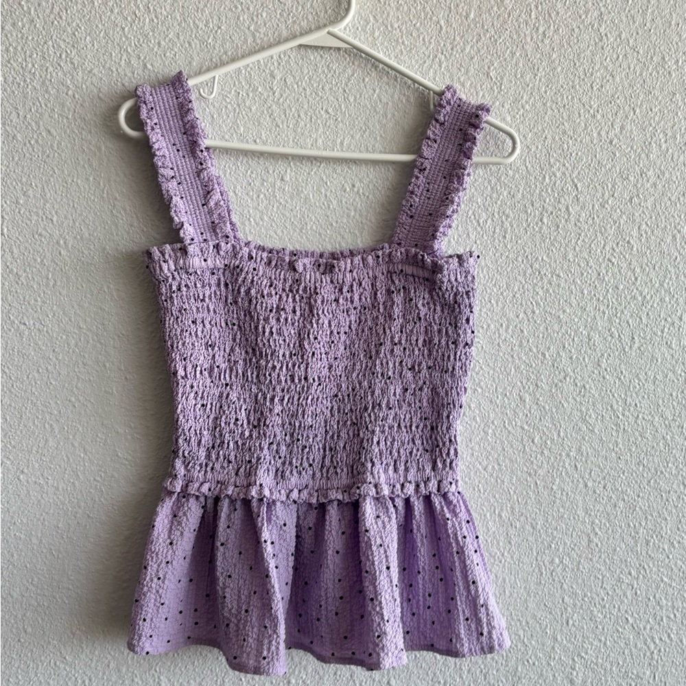 Lavender Smocked Peplum Top